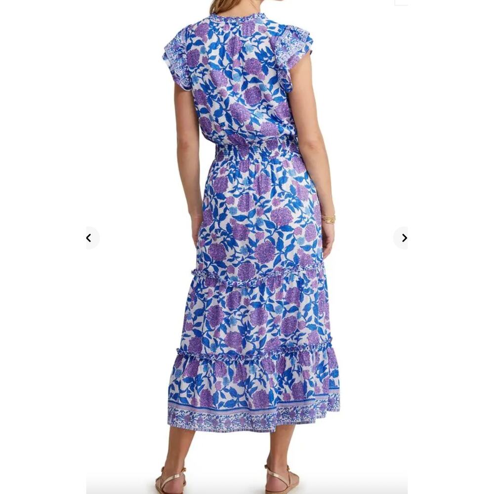 Vineyard Vines Printed Maxi Dress Hydrangea-White L - Picture 7 of 10